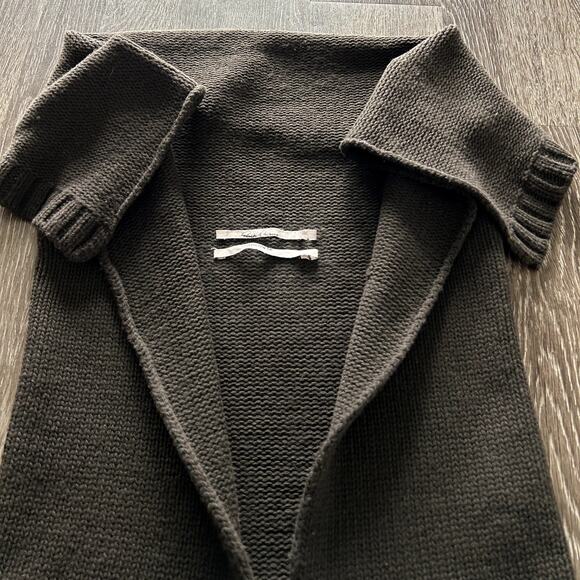 Rick Owens Vintage Queen F/W 2004 Espresso Brown Open Front Long Wool Sweater 44 - Picture 4 of 16